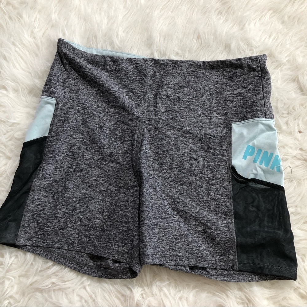 Pink Victoria’s Secret Ultimate workout shorts Size large gray grey blue running